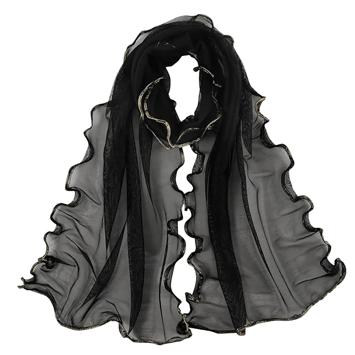 ผ้าพันคอลูกไม้สำหรับผู้หญิง ผ้าคลุมศีรษะฮิญาบผ้าไหมน้ำหนักเบา ผ้าพันคอคลุมคอ ผ้าคาดผมสำหรับผู้หญิง ผ้าพันคอสำหรับงานปาร์ตี้และงานแต่งงาน