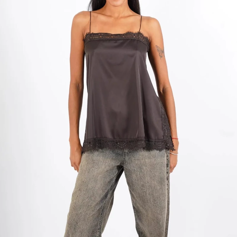 

2026 popular lace new splicing solid color women's clothing sexy babes wind suspenders