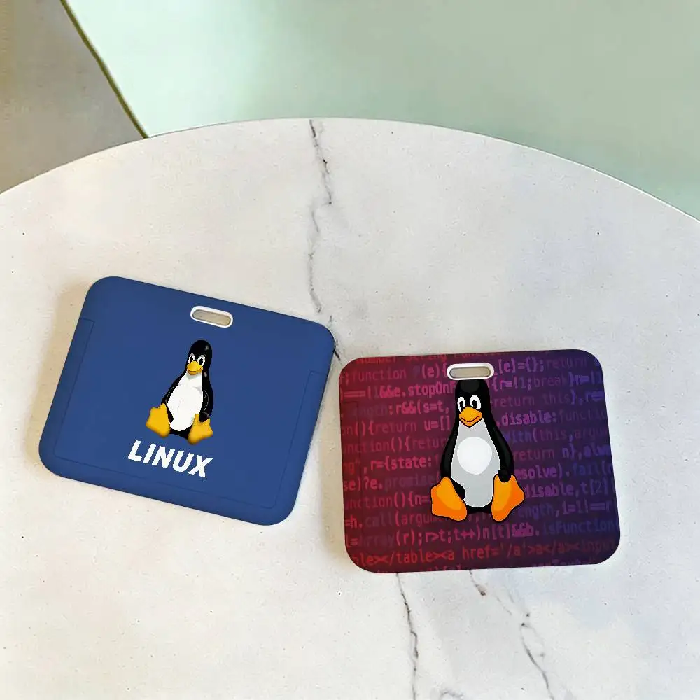 Linux Operating System Tux Penguin Unisex Work ID Card Holder Lanyard Badge Holders Business Exhibit School Strap Neck Hang - view 2