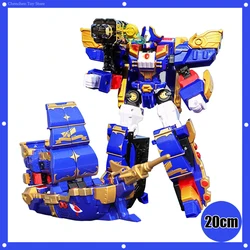 Metal Cardbot Transforming Robot 20cm Black Hook Pirate Ship Action Figure ABS Transformation Model Car Toy For Gift