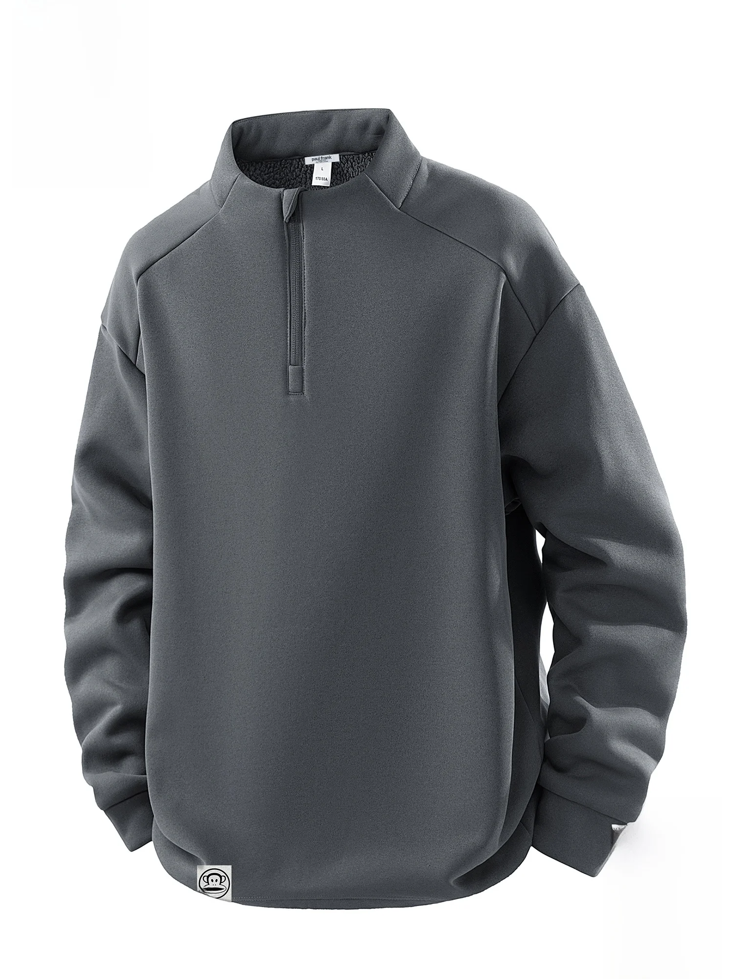 

Мужская зимняя теплая повседневная универсальная спортивная толстовка Paul Frank Monkey с молнией, из полиэфирного волокна, удобная, с длинными рукавами