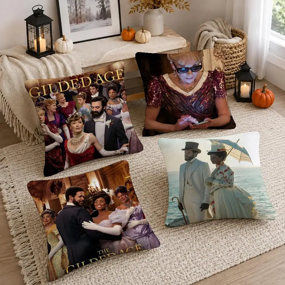 Bold Show The Gilded Age Cushion Cover Short Plush Pillow Cover, Washable Wrinkle-Resistant for Sofa Bedroom Decor Gift