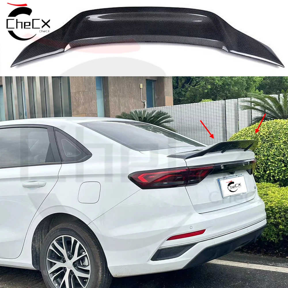 Suitable For Geely Emgrand S70/EC7 Proton S70 2022-24 Trunk Modification R-Shaped Spoiler Carbon Fiber Glossy Black Rear Spoiler