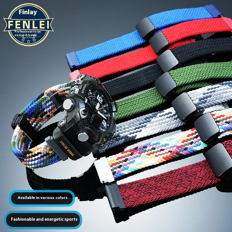 Cinturino orologio in tela fai-da-te per CASIOGG-B100 Little Mud King cinturino in nylon di ricambio per alpinismo all'aperto maschio 5594 Accessori