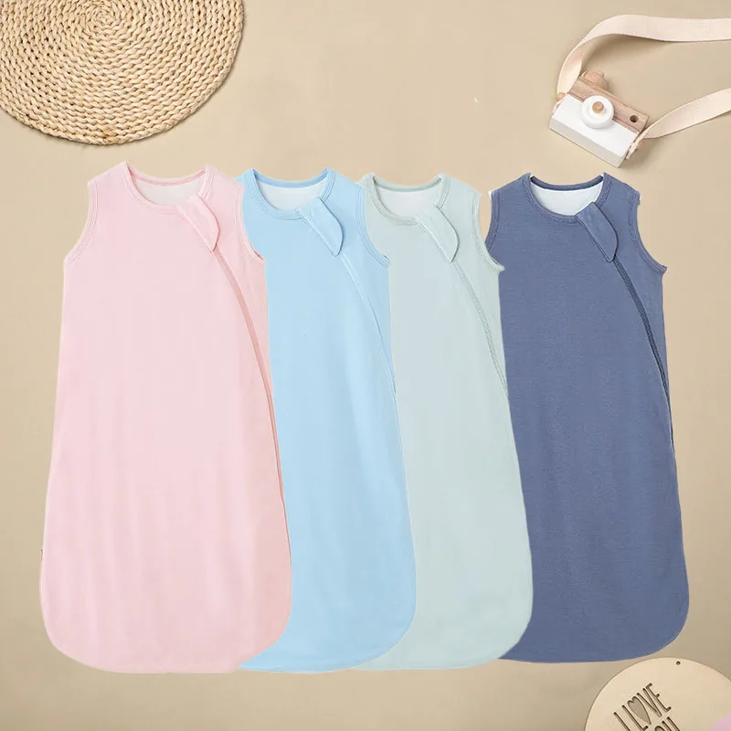 

Детские спальные мешки, осенне-зимние двухслойные хлопковые однотонные спальные мешки, противоударное одеяло с двусторонней молнией, одежда для сна, домашняя одежда