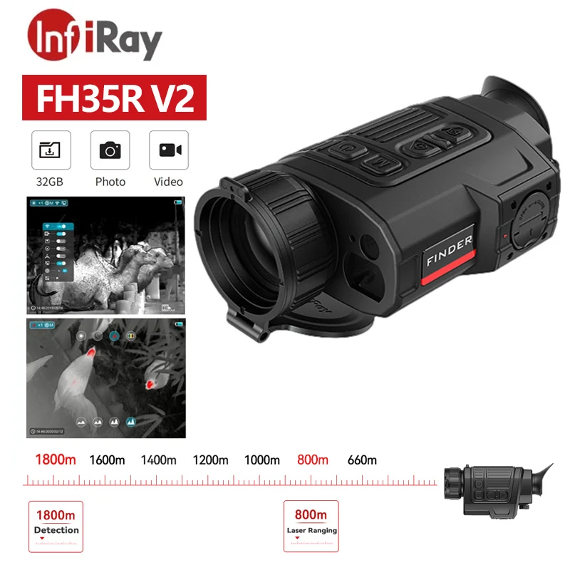 

InfiRay FH35R V2 Infrared Thermal Imager for Hunting Adjustable Lens Outdoor Night Vision Wifi 800m Laser Ranging Thermal Camera