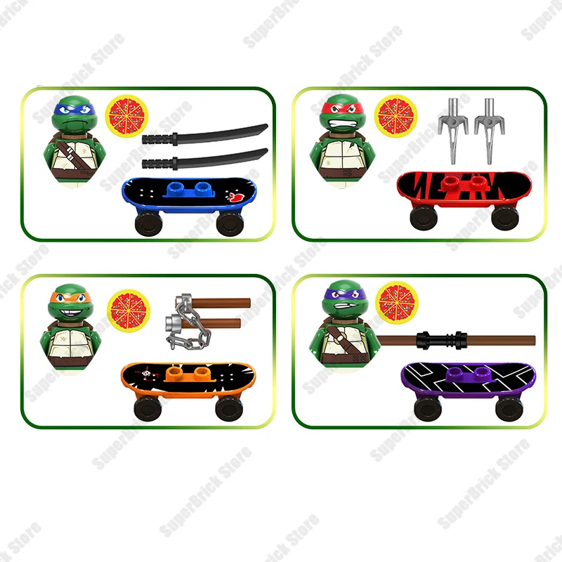 Klasyczny Mutant film Ninja Turtles Mini figurki Leonardo Raphael Michelangelo klocki lalki dzieci zabawki chłopięce prezent