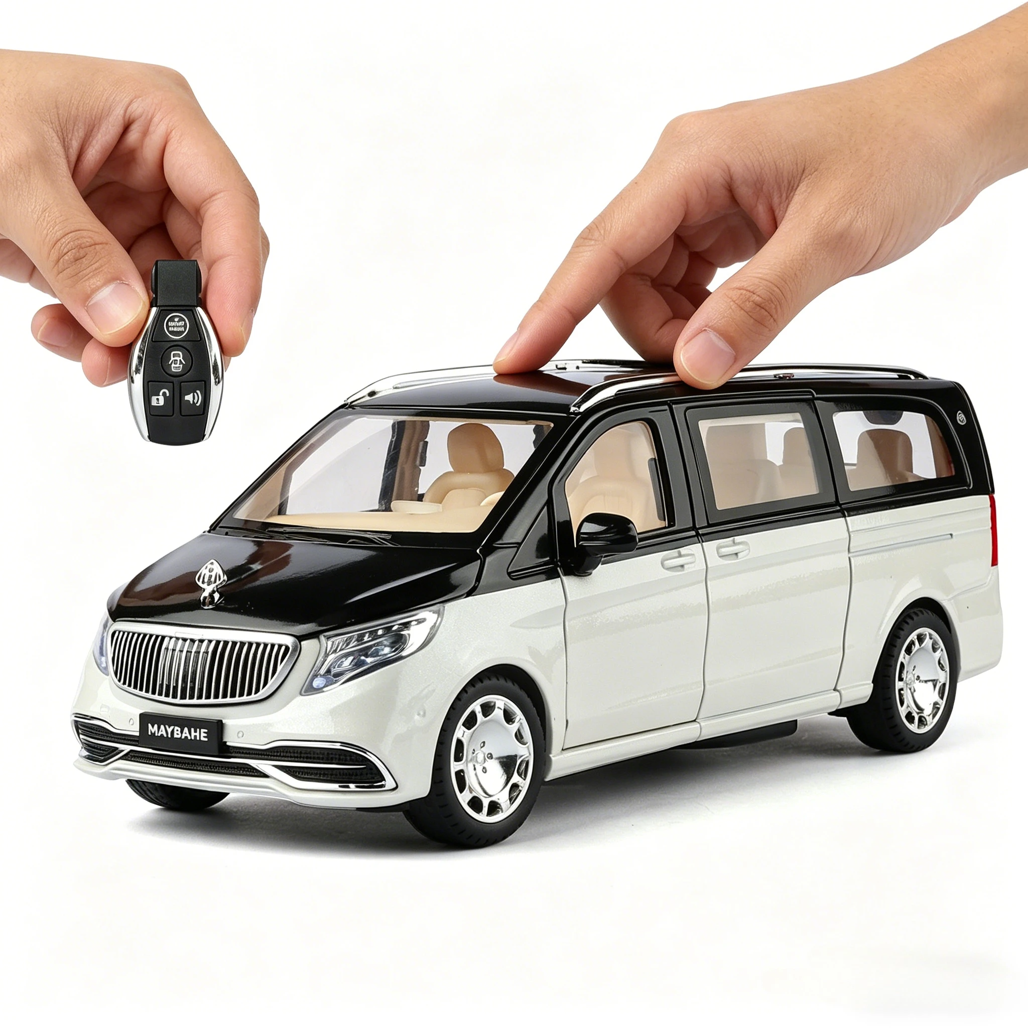 

Key Control 1:24 Maybachs VITO VS680 MPV Alloy Luxy Car Model Diecasts Metal Vehicles Car Model Simulation Sound Light Kids Gift