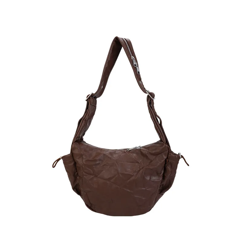 European / American Fashion Original New Pleated Hand Grip Pattern Large Capacity Daily Casual Versatile Shoulder Bags For Women