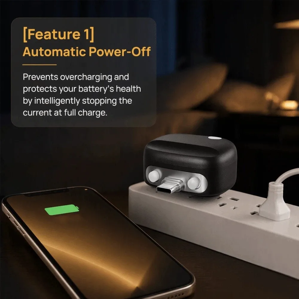 Auto Disconnect Auto Stop Charging Adapter Overcharge Protection Type-C Automatic Power-off Charger Auto Power Off