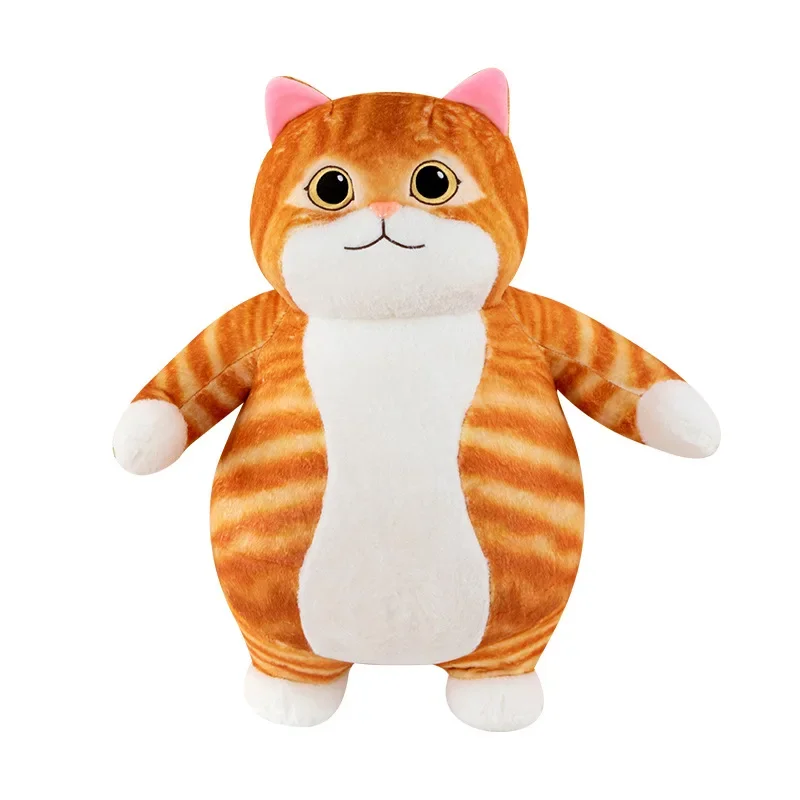Poupée en peluche chat Orange Kawaii, oreiller câlin gras, jouet rempli mignon pour enfants, cadeau d'anniversaire, compagnon parfait pour les filles