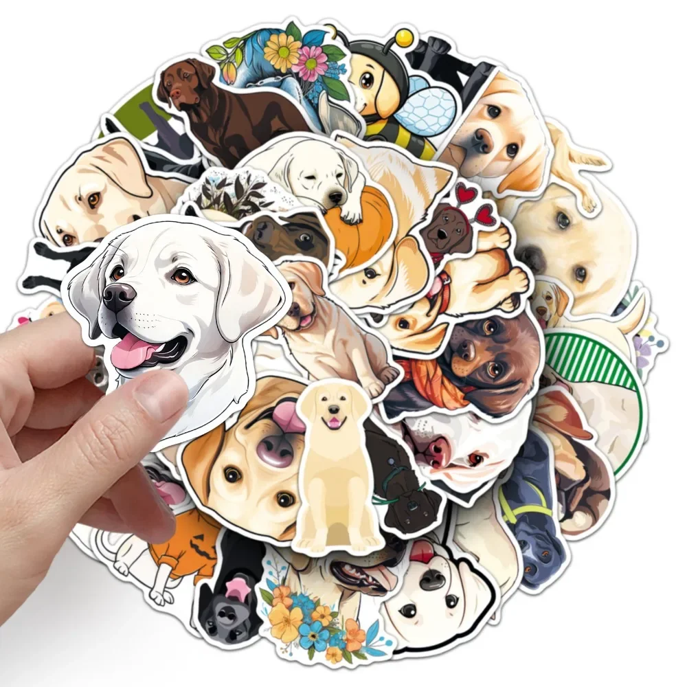 10/50Pcs Cartoon Labrador Dog Series Stickers Waterproof Skateboard Snowboard Notebook Guitar Retro Vinyl Sticker Decal Toys