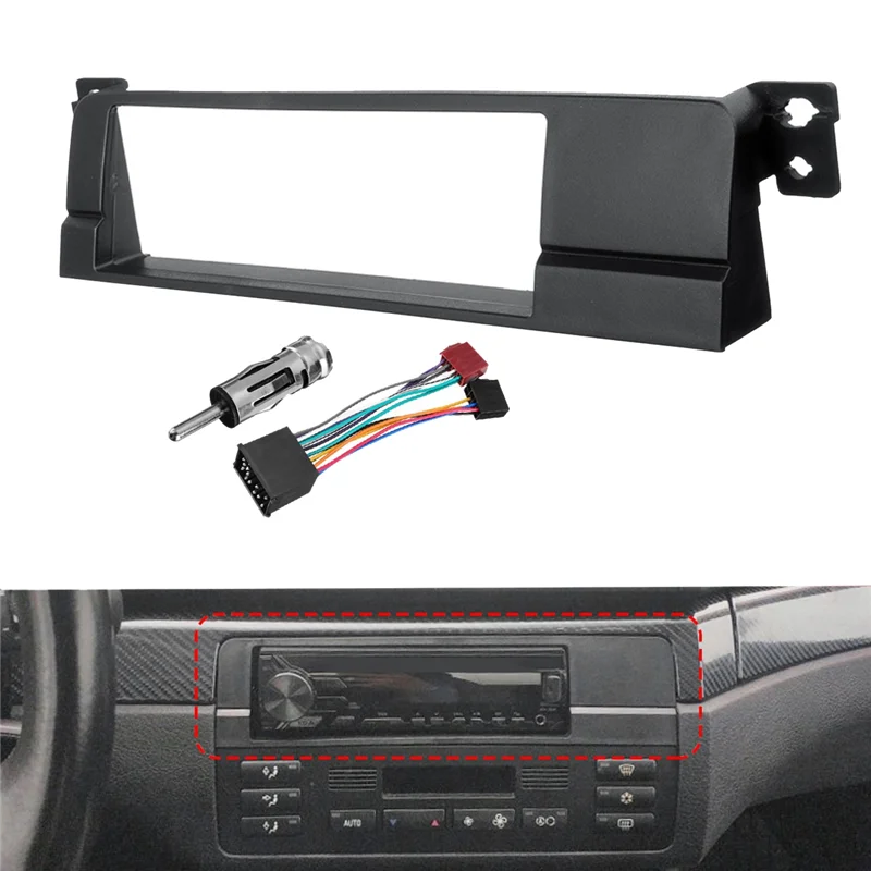 Car 1 Din Radio Fascia Adaptor Panel for BMW 3 Series E46 1998-2005 CD DVD Stereo Frame Installation Kit