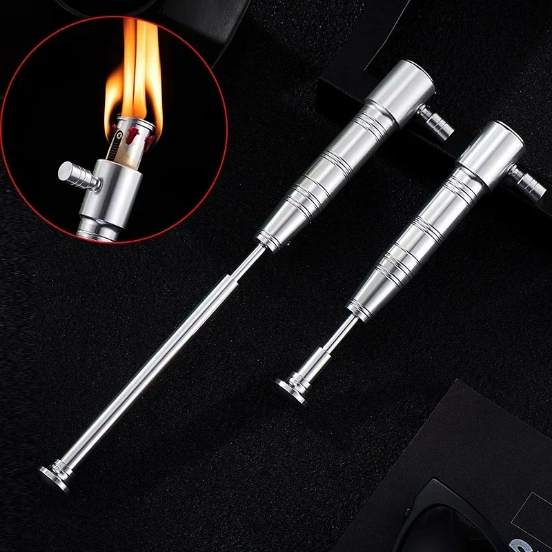 2024 New Aluminum Torch Torch Metal Windproof Creative Outdoor Tribal Torch Kerosene Lighter Wholesale