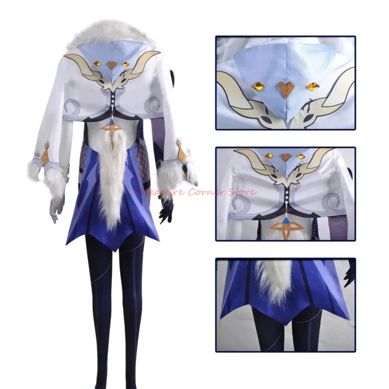 Genshin Impact Yelan Costume Cosplay Set completo Uniforme Colore misto Parrucche resistenti al calore yelan Gioco di ruolo Ye Lan Costumi Abiti