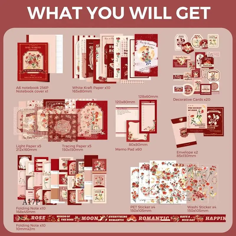 

AP-Scrapbooking Kit, Vintage Collection, Perfect For Bullet-Scrapbooking Materials, Planner DIY Art Crafts