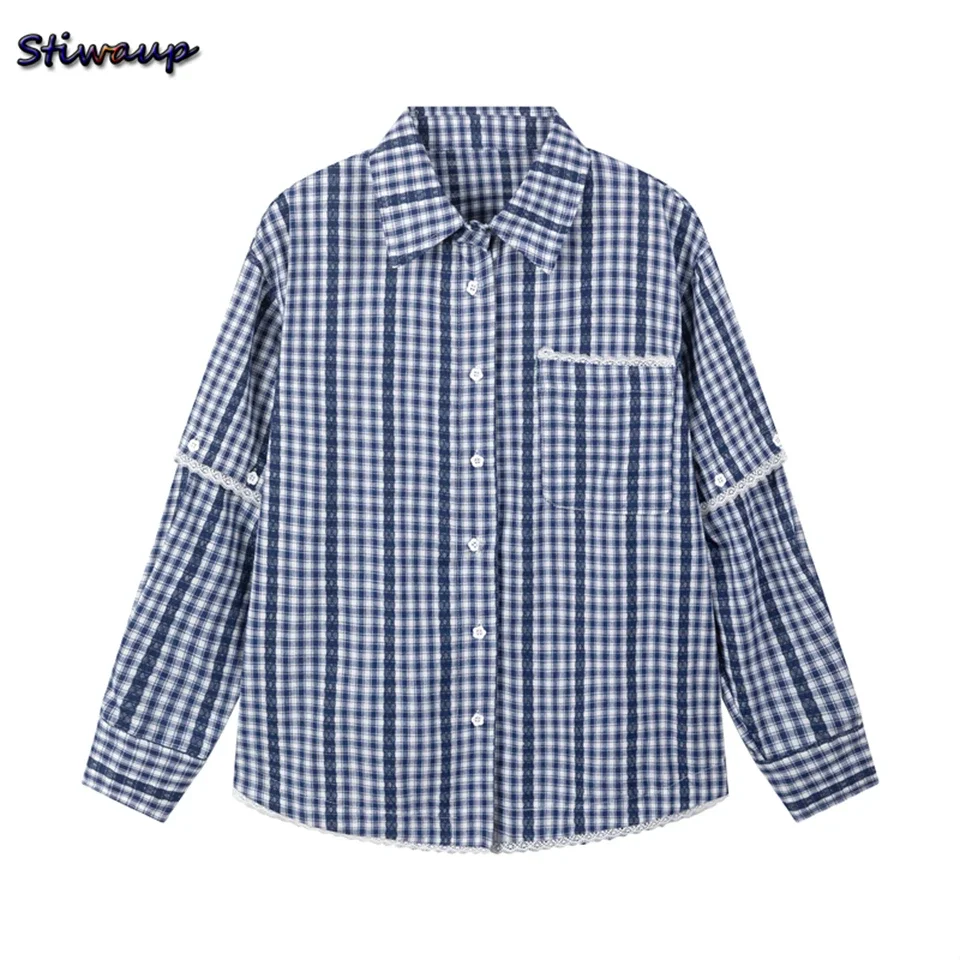 Elegant Womens Tops and Blouses Stylish Women's Long Sleeve Plaid Shirts Office Wear Women Fashion Youth Women's Chic Blouses