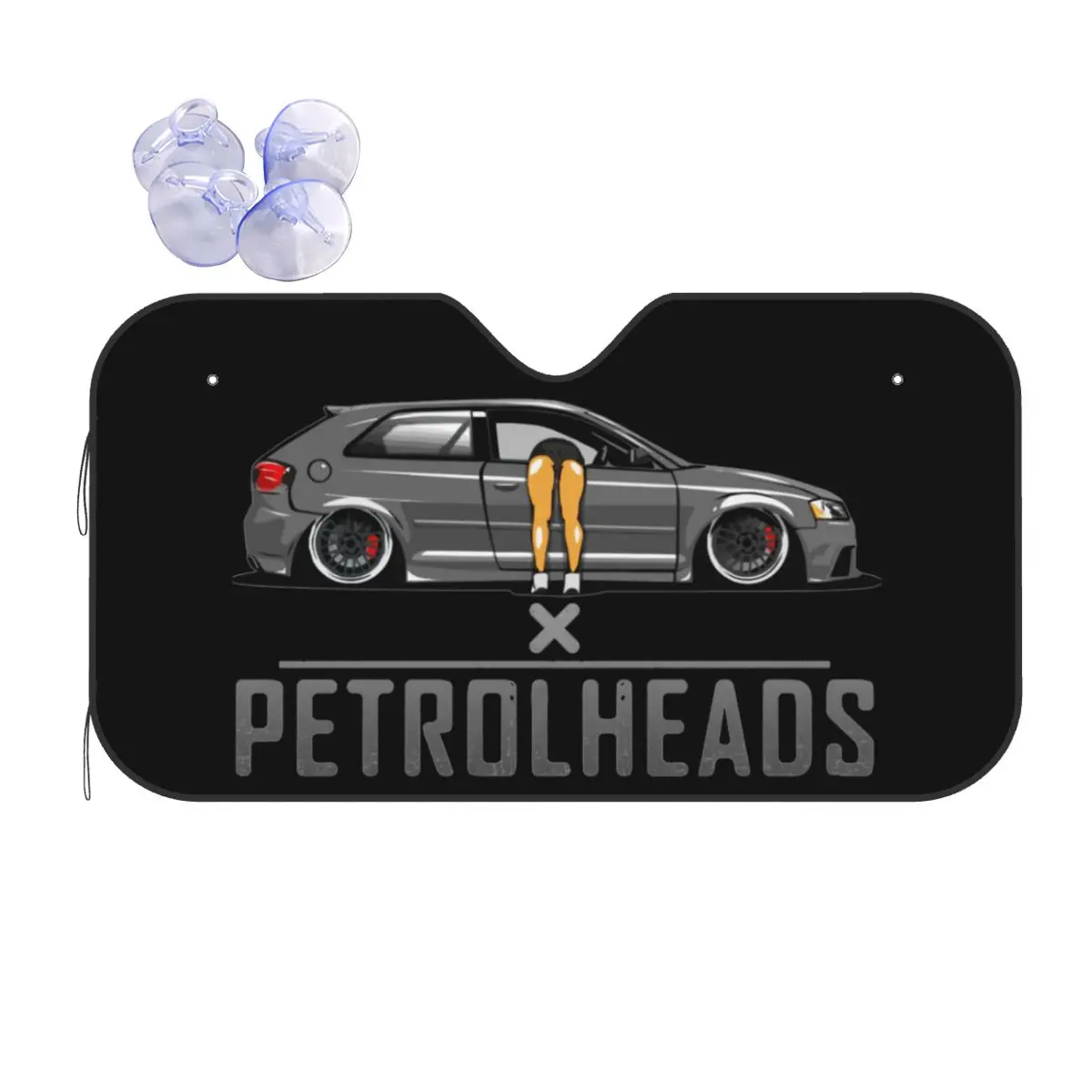 Petrolheads A3 8P Funny Car Vintage Sunshade Windscreen 70x130cm Foils Sunshade Visor Car-styling