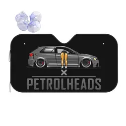 Petrolheads A3 8P Funny Car Vintage Sunshade Windscreen 70x130cm Foils Sunshade Visor Car-styling