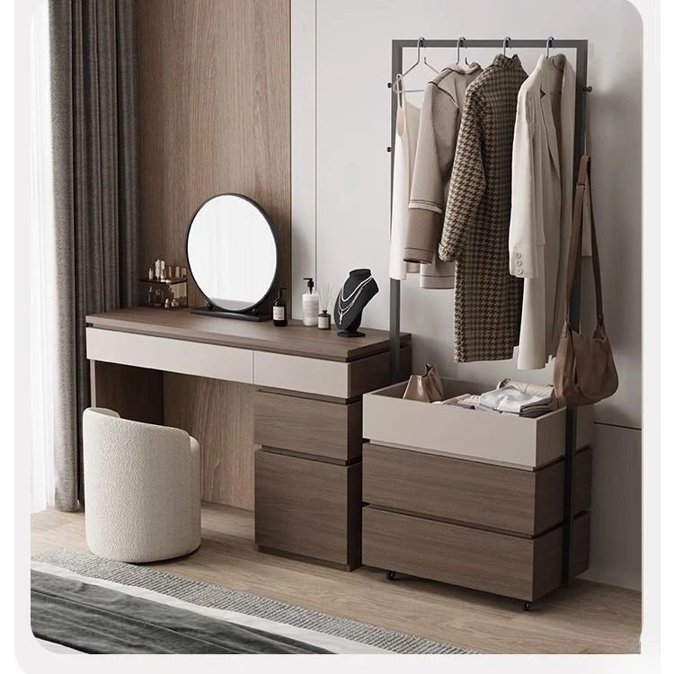 Solid wood storage integrated solid wood walnut small apartment bedroom makeup table