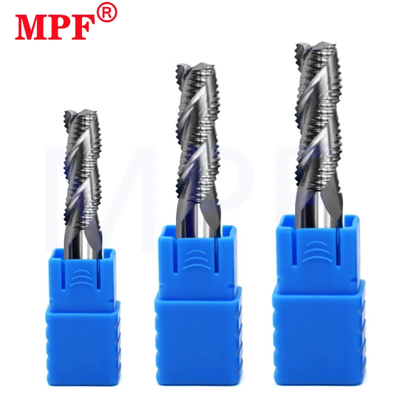 

HRC55 для алюминия, 3-зубая концевая фреза из грубой кожи, импортная фреза из вольфрамового сплава, твердый карбид, волнистое лезвие, фрезы, инструменты