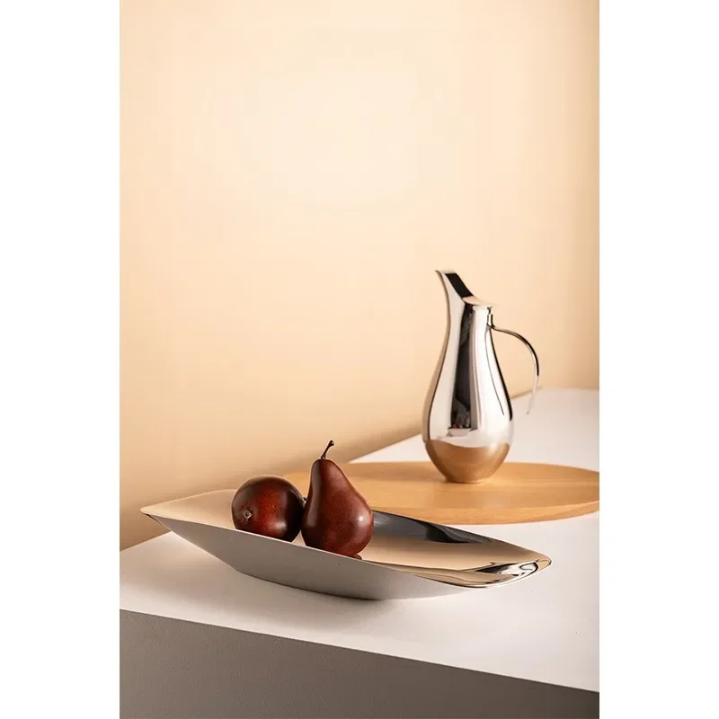 Nordic Stainless Steel Fruit Plate Luxury Snack Bowl for Living Room Coffee Table Nut Dish Dried Fruit Tray Home Decor