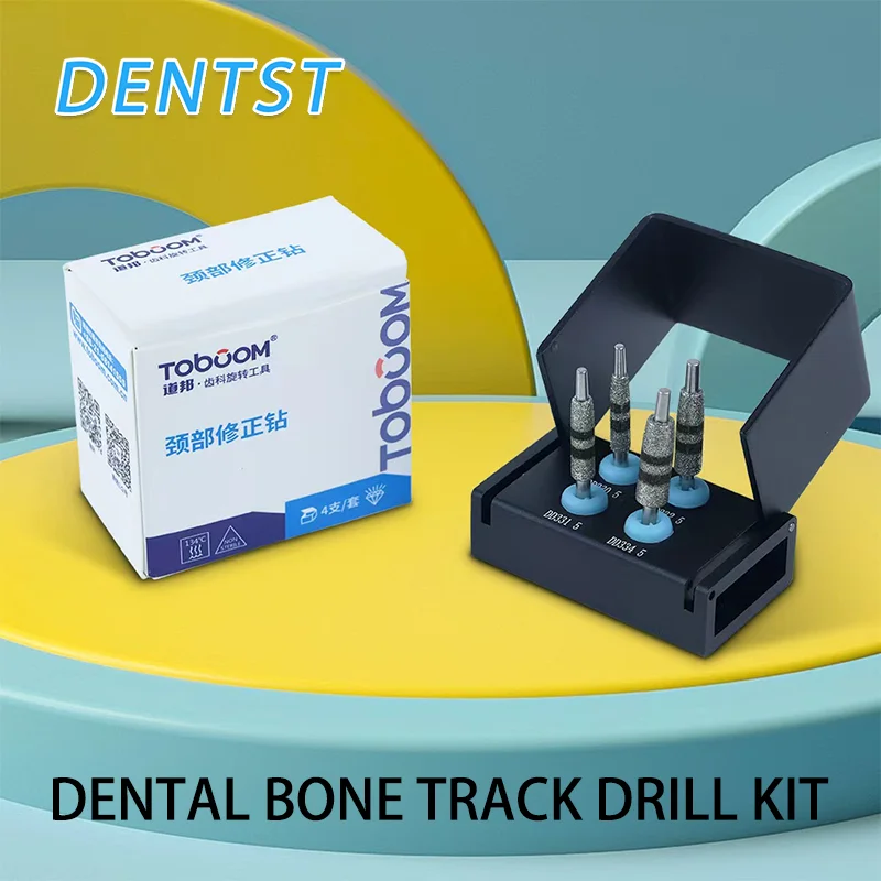 Dental Bone Track Drill Kit Implant Guided Surgery Neck Correction Diamond Coated Burs Jawbone FG7604