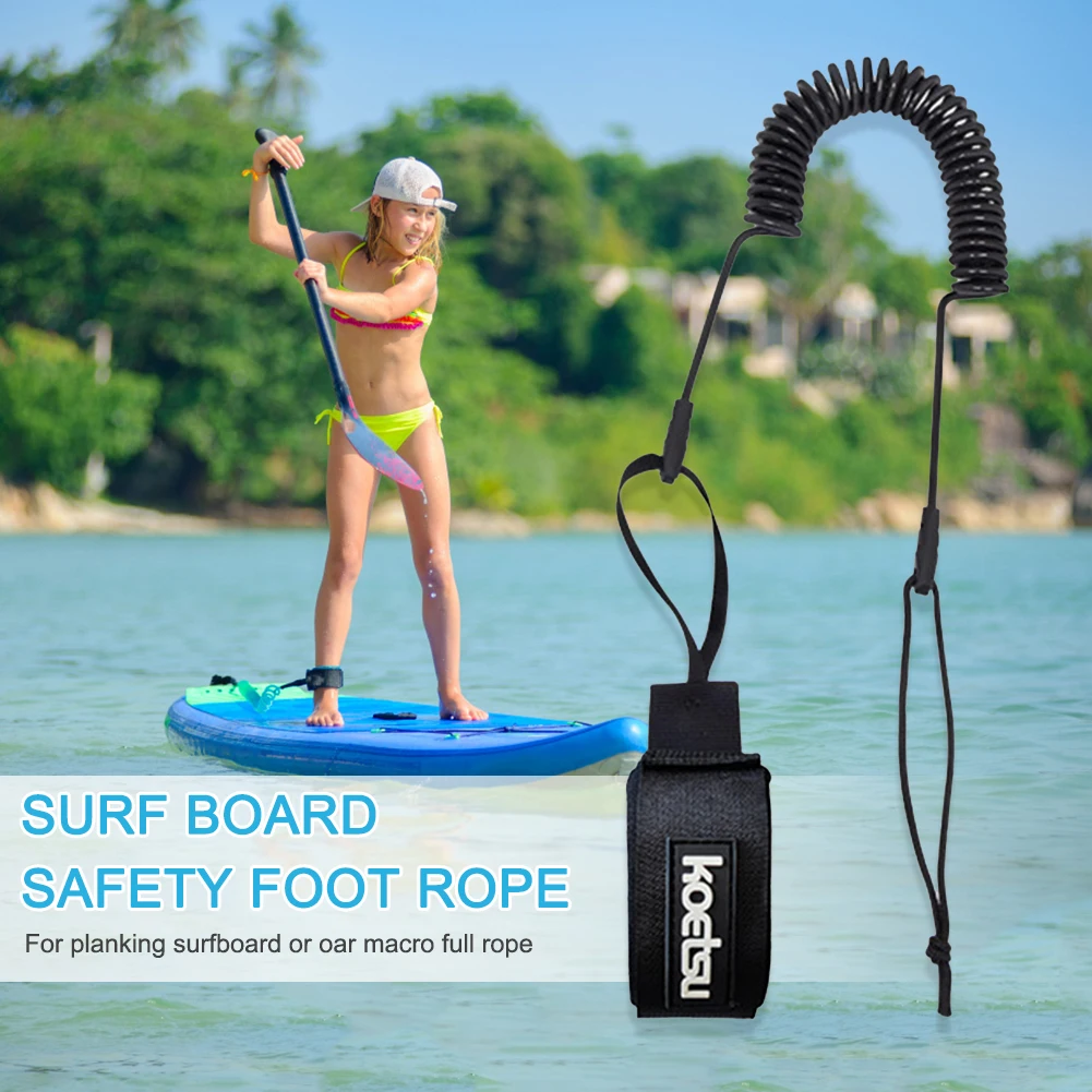 Sup Board Foot Leg Rope Surf Sup Ankle Safety Leash Adjustable Coiled Bodyboard Leash SUP Spring Wrist Strap Surfing Rope