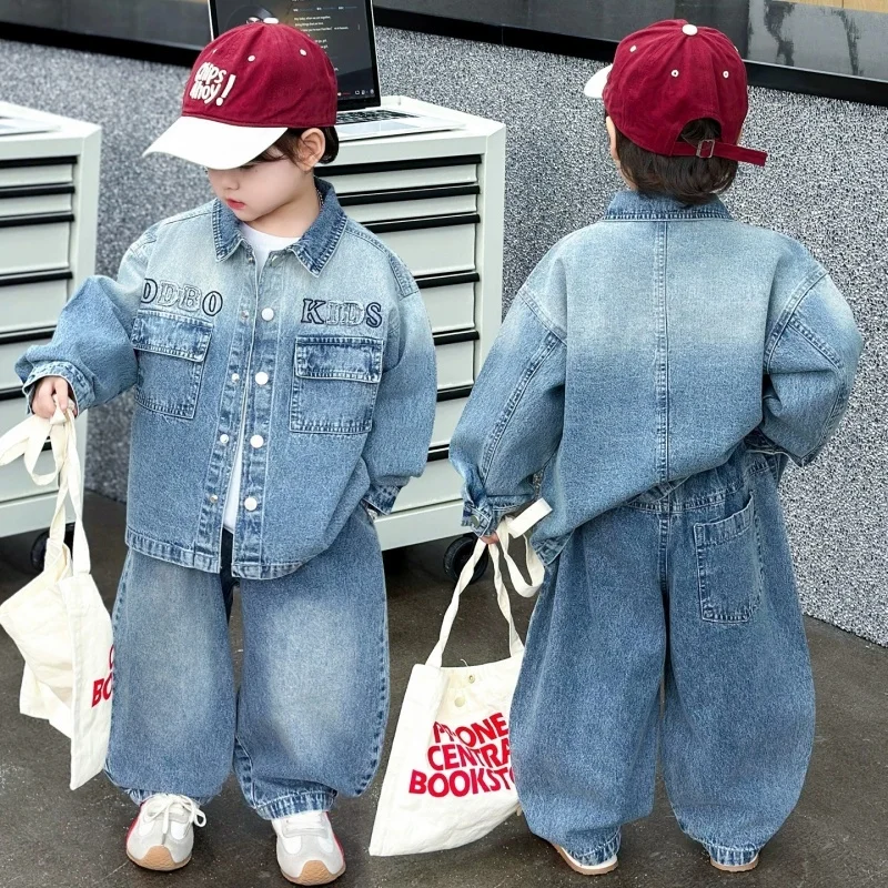 Baby Boy Boutique Clothing Set Fashion Boys Denim Jacket and Pants 2 Pcs Outfits Spring Autum Kids Bebes Girls Suits 2-10 Years