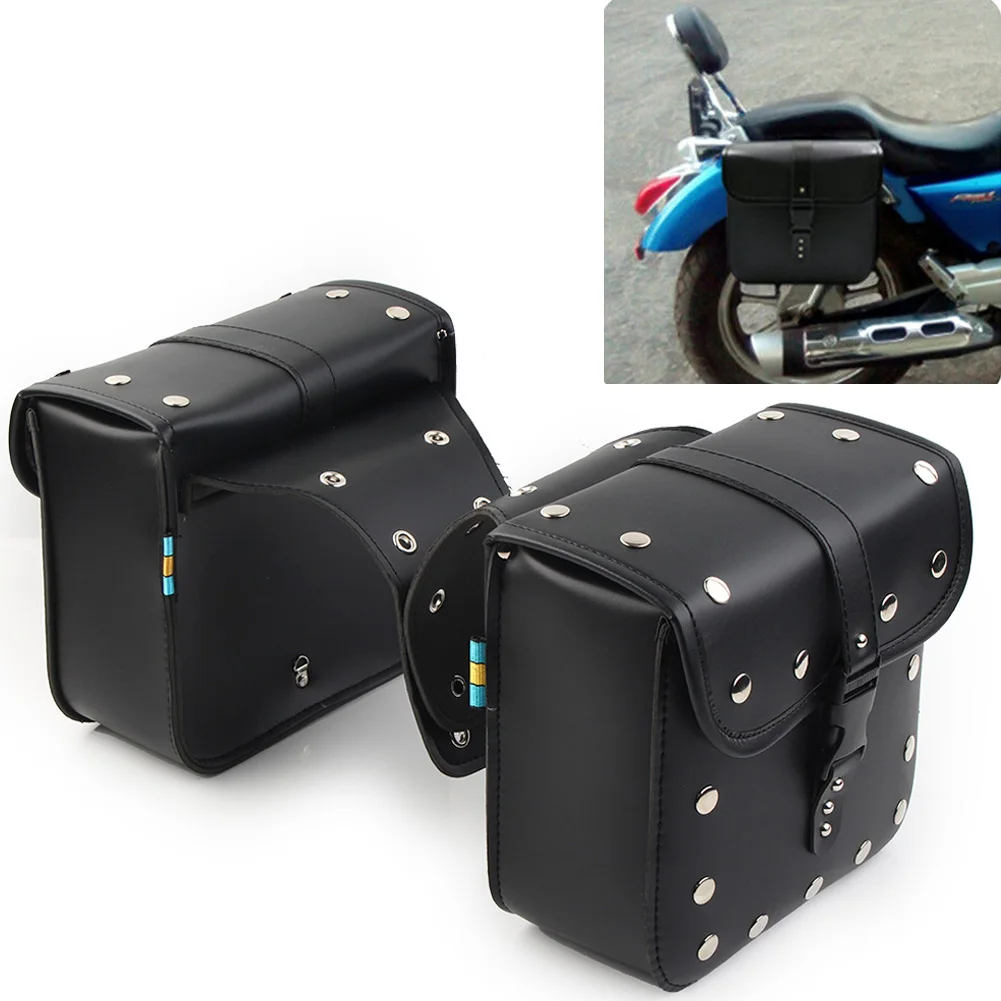 1Pair Universal Motorcycle Saddle Bags Side Storage Luggage Bag Fork Tool Pouch For Harley Honda Kawasaki Yamaha BMW etc.