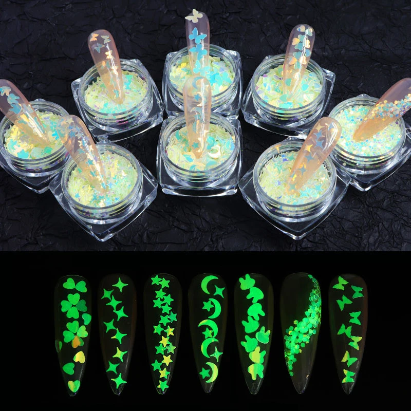 3mm Glow In The Dark Resin Sequins Filler For Resin Mold DIY Accessories Luminous Star Moon Glitter Flakes Epoxy Fillings