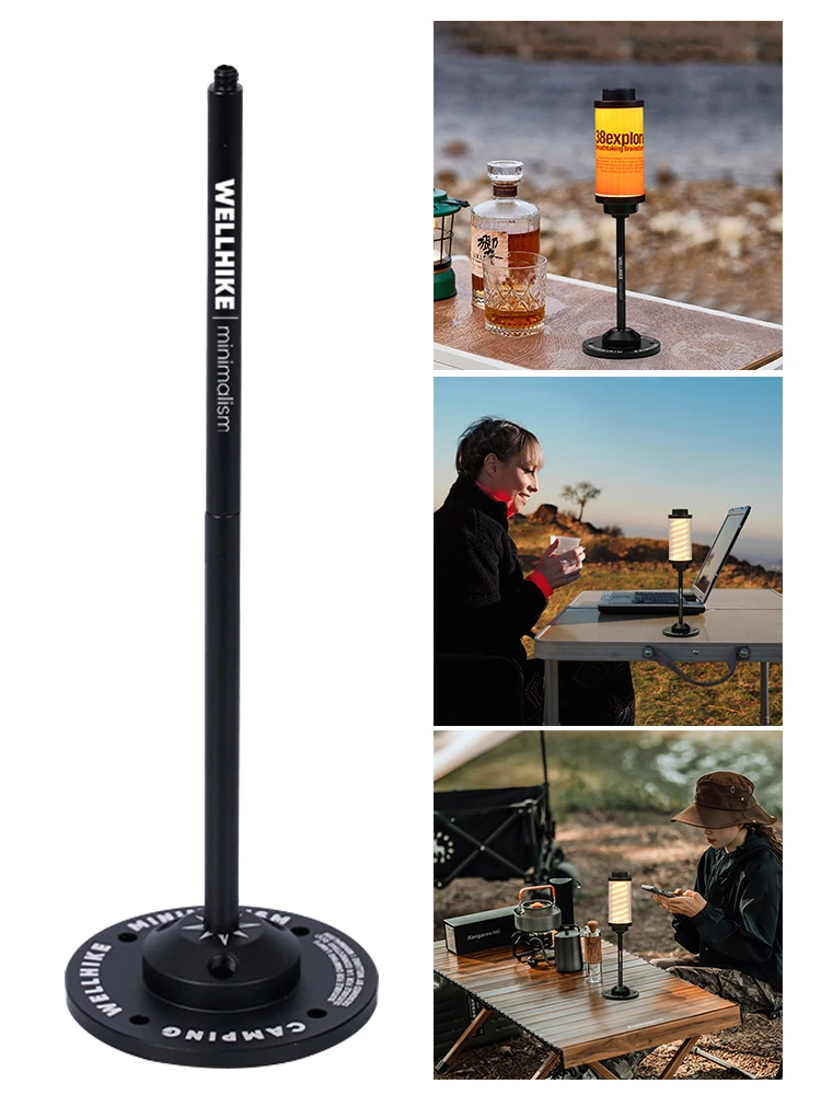 

Настольная подставка для светильника, портативный держатель для кемпинговой лампы, из алюминиевого сплава, регулируемый по высоте, легкий, для походов, рыбалки, барбекю