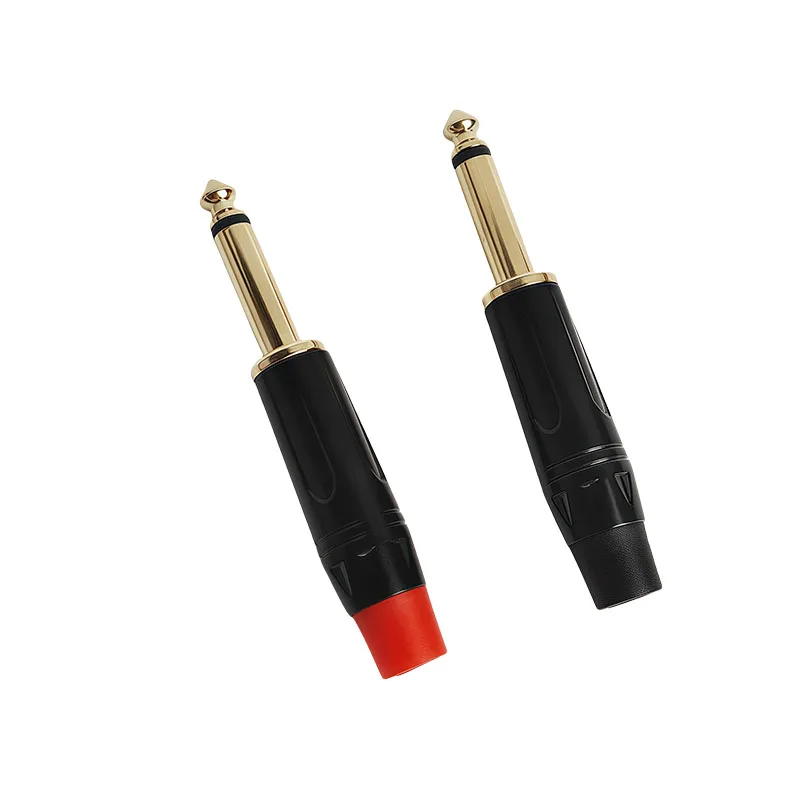 4/10/20PCS 6.3mm Mono Plug to Gold RCA Connector, Coaxial AV Audio Video Solder Adapter for Speaker, Amplifier, Mixer,PC DIY Use