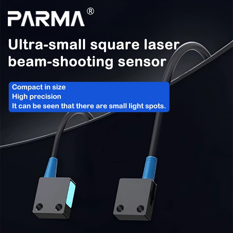 Square-shaped laser photoelectric beam reflection and diffuse reflection focusing small light spot red light sensor