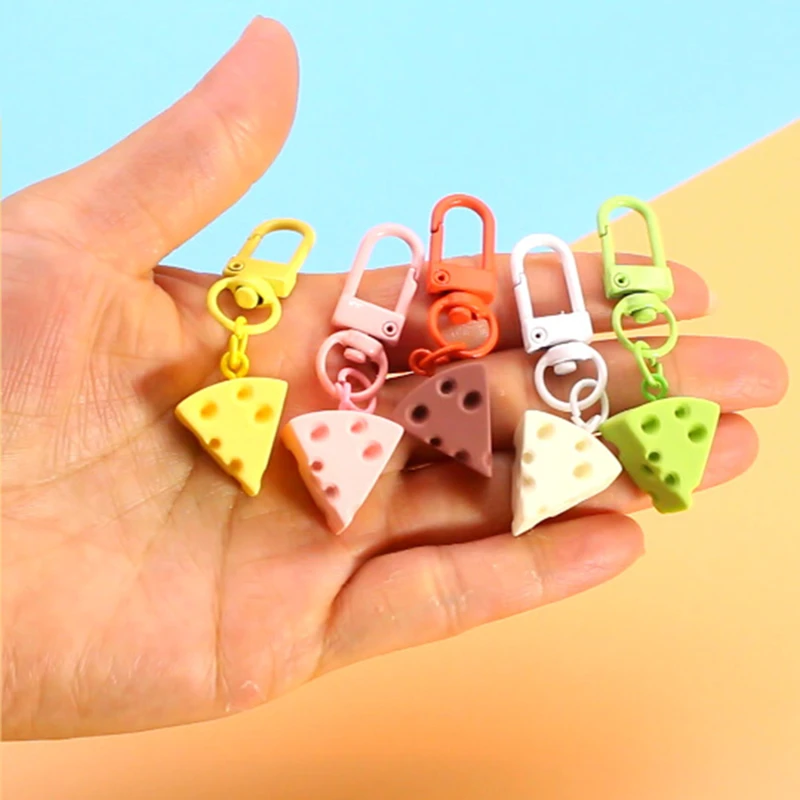 

5pcs Kawaii Mini Triangle Cheese Resin Charms INS Yellow Food Pendant For Earring Keychain Decor Diy Jewelry Making