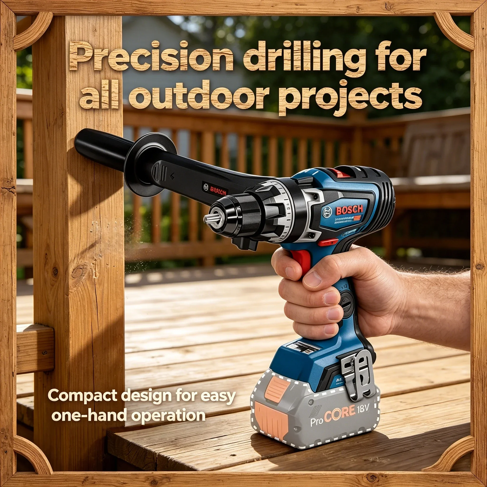 BOSCH GSR 18V-150C Professional Heavy-duty Cordless Screwdriver, Keyless Chuck & Metal Belt Clip,Portable Construction PowerTool