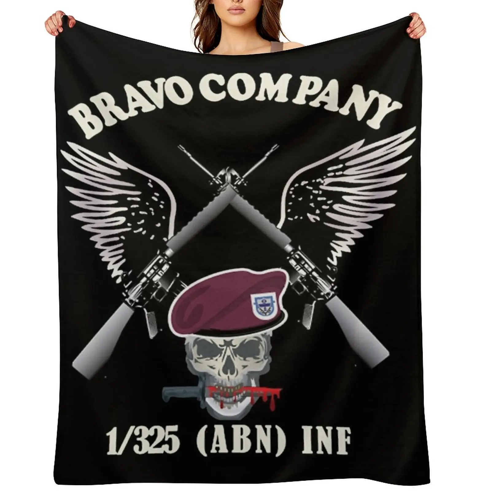 

Bravo Company - 1st Bn, 325th Airborne Infantry Throw Blanket Stuffeds Furry Sleeping Bag Soft Beds Blankets