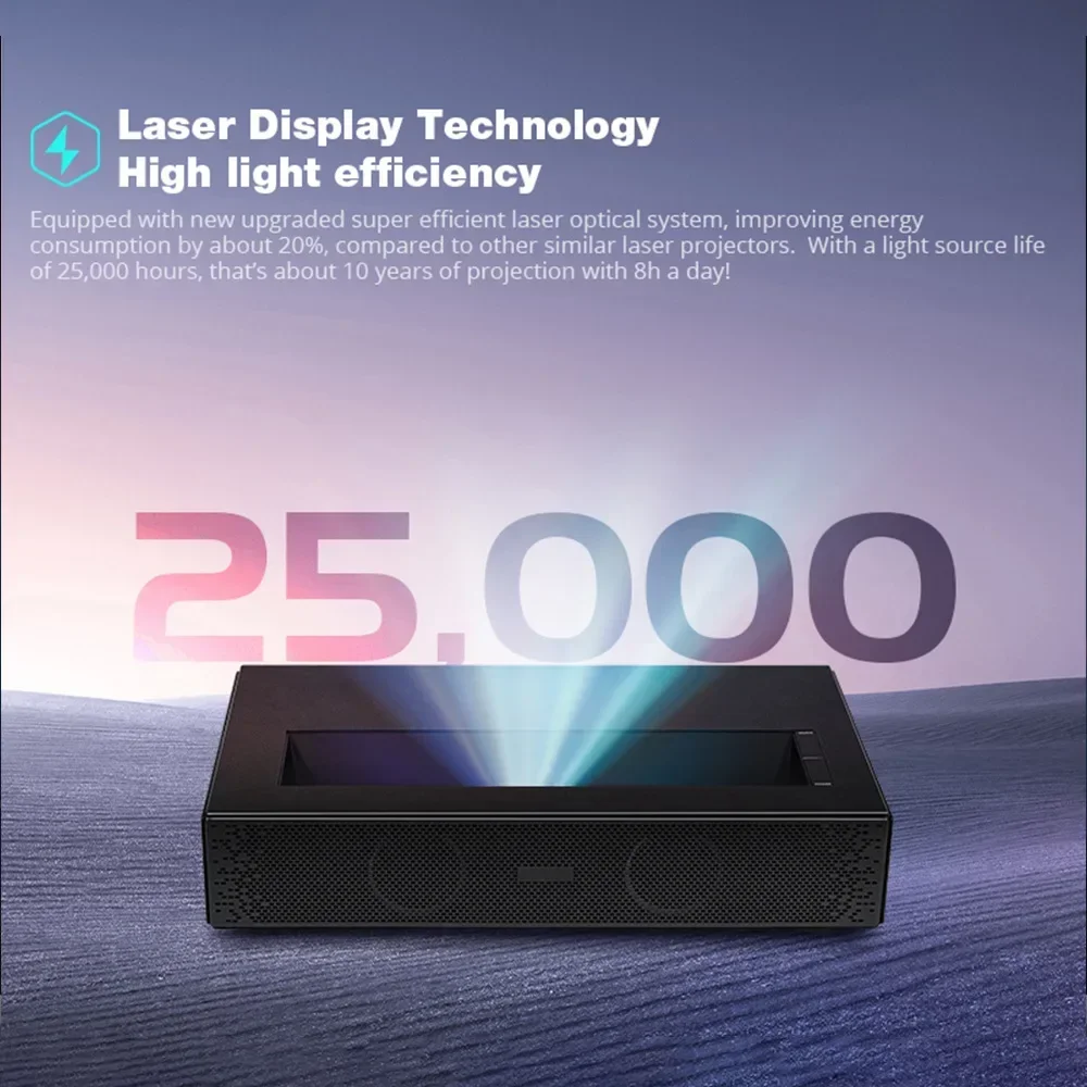 Laser Projector 4k HD 3 Color Ultra Short Throw Auto Smart Android Projector Professional Portable Home Theater TV view 2