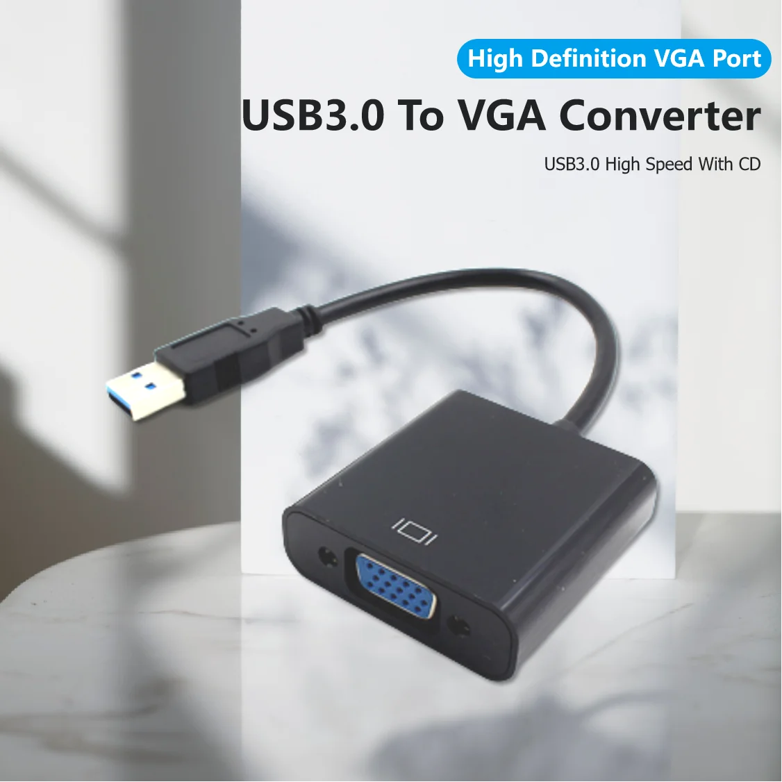 Video Vga DisplayPort Converter Cable High Definition USB 3.0 To VGA 1080P External Converter Cable for Computer  Projector TV