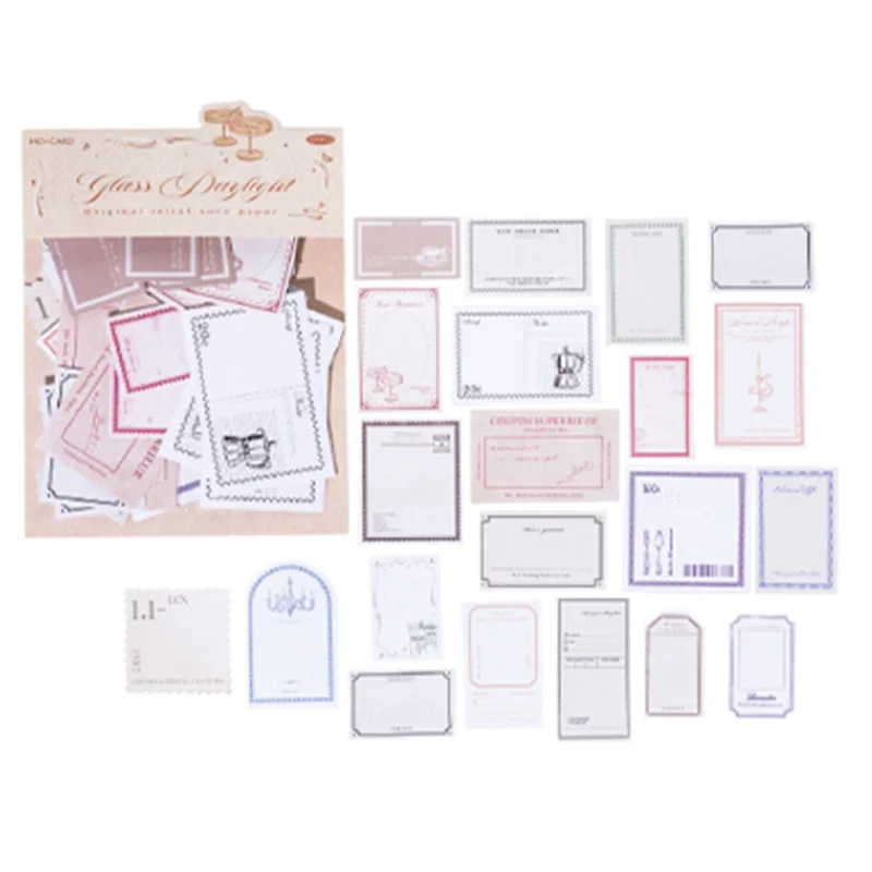 Mr Paper 300Pcs/bag Evening Breeze Chronicle Series Letterpress Embossed Sticky Note Cardstock Creative Handbook Material DIY