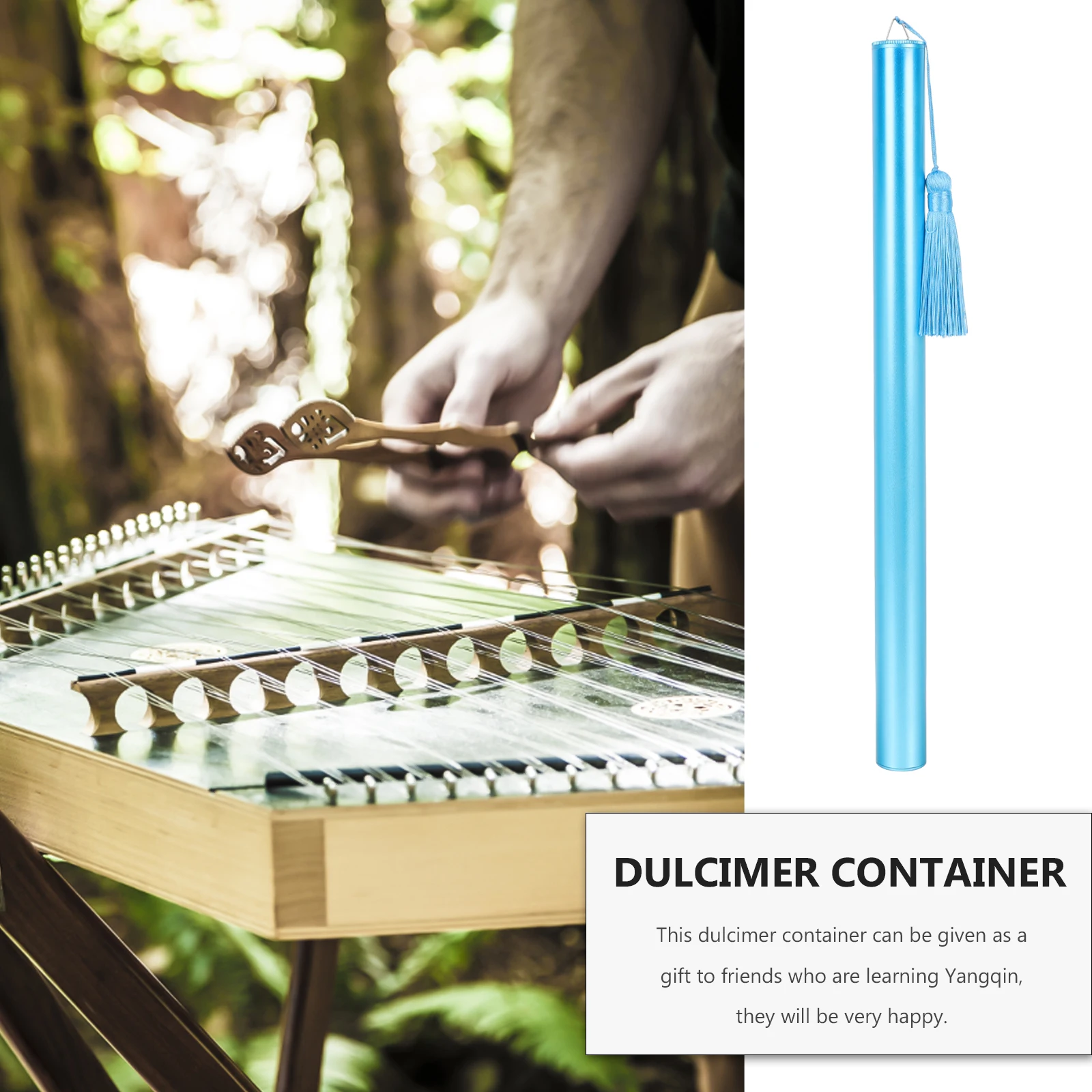 

Aluminum Alloy Dulcimer Storage Tube Hard Case Smooth Texture Easy Open Close Yangqin Accessories Musical Instrument Supplies