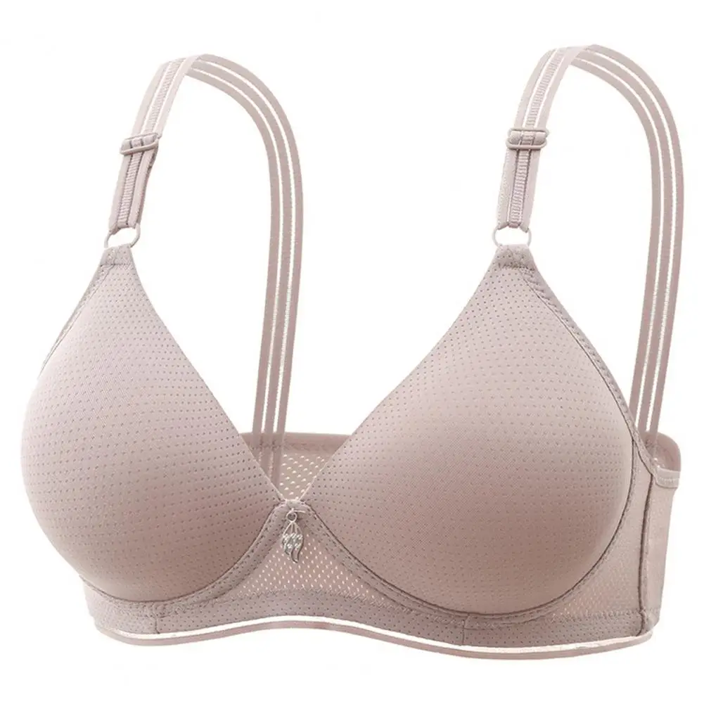 Lightweight Breathable Bra Breathable V Neck Push Up Bra with Adjustable Straps Comfortable Supportive Female Underwear