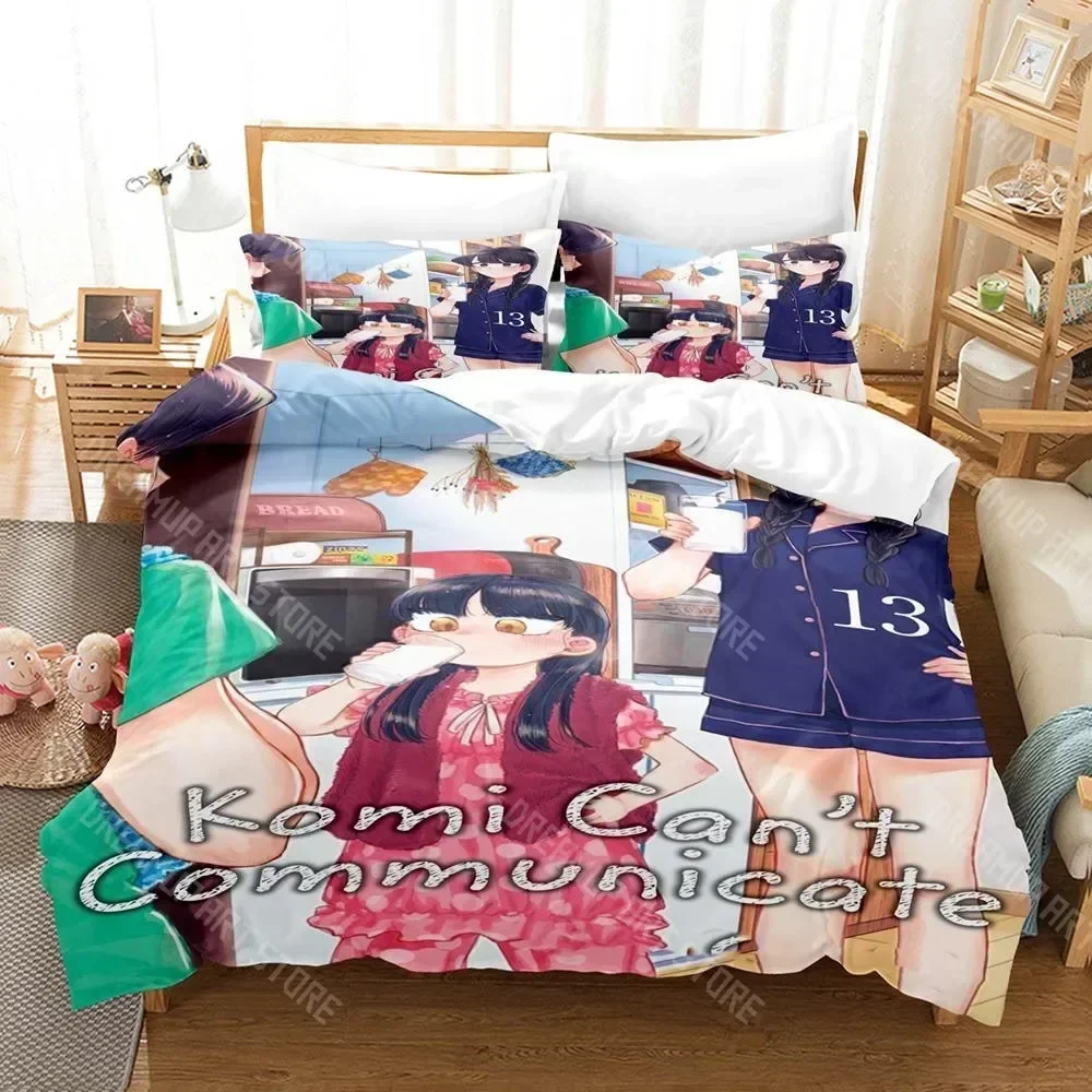 2026 3D Print Komi Cant Communicate Bedding Set Single Twin Full Queen King Size Bed Set Aldult Kid Bedroom Anime Bed Sheet Set