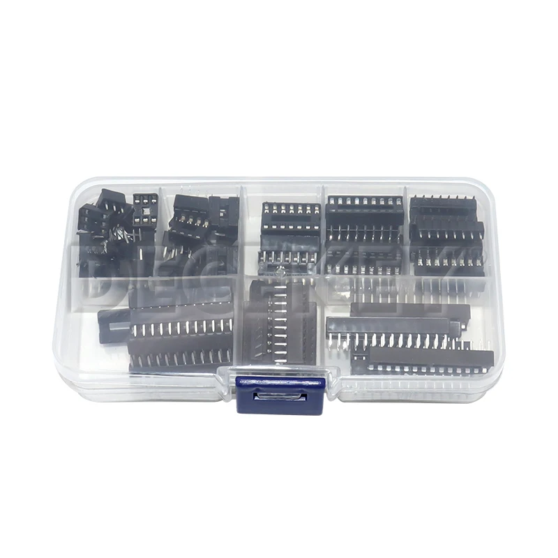 66PCS/Set DIP IC Sockets Adaptor Solder Type Kit 6,8,14,16,18,20,24,28 pins Integrated circuit IC Chip Socket