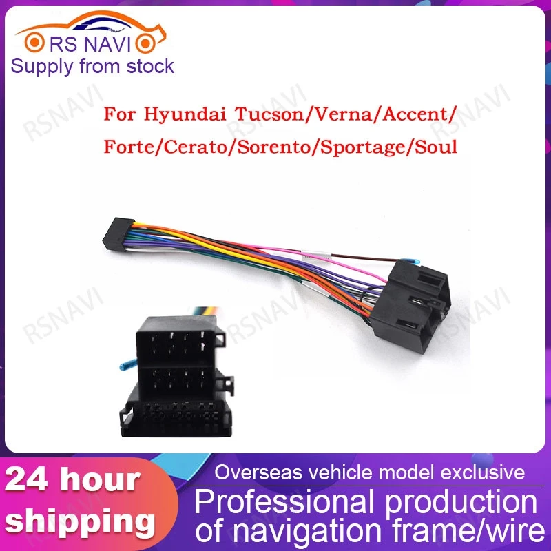 

Cable 16pin Power Wire Harness Adapter For Hyundai Elantra Accent Azera i10 i20 i30 ix55 Tucson KIA Carens Picanto Car Radio