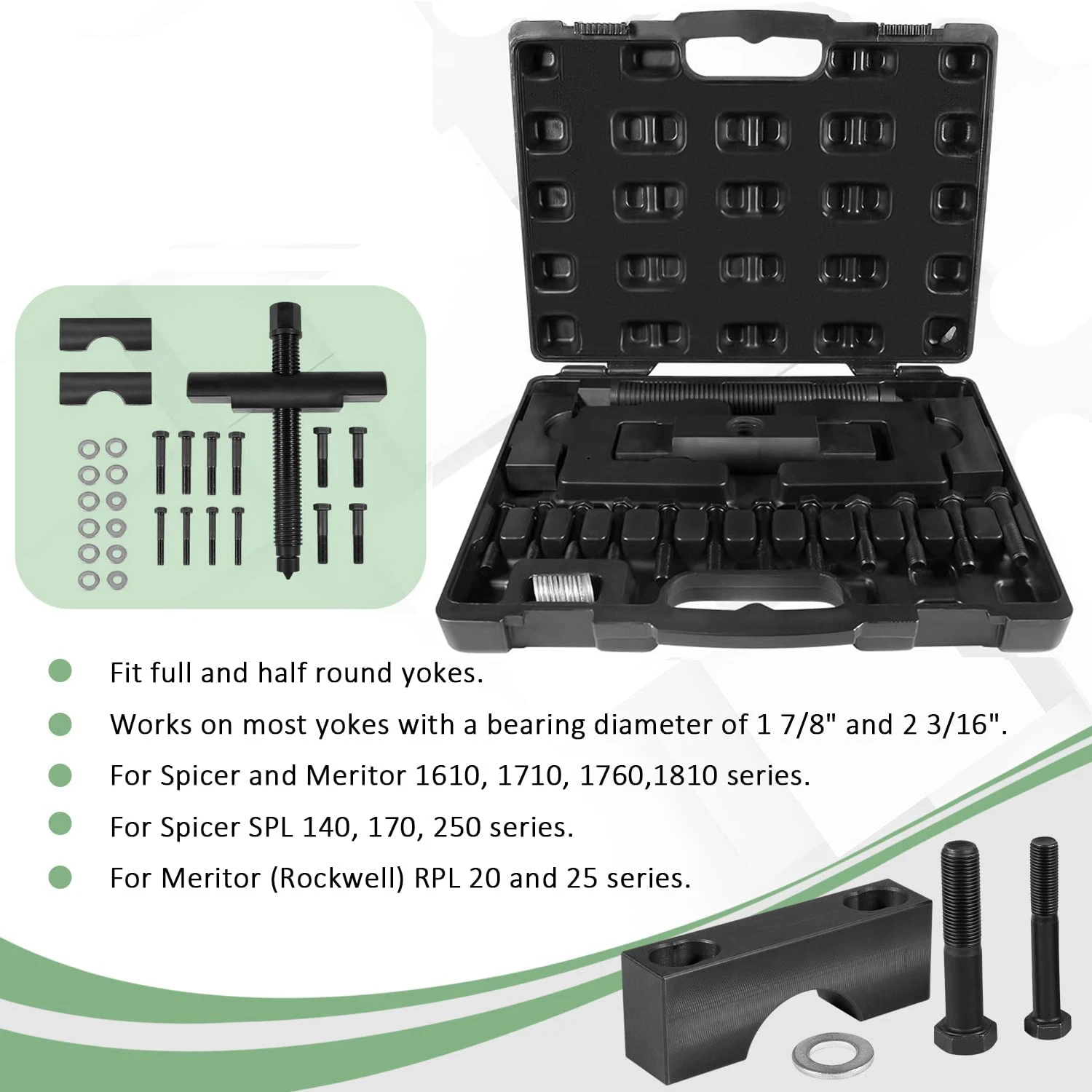 

10803 Heavy-Duty Yoke Puller Kit Semi Truck Yoke Remover Tool Kit for Commercial Trucks Spicer & Meritor 1610 1710 1760 1810