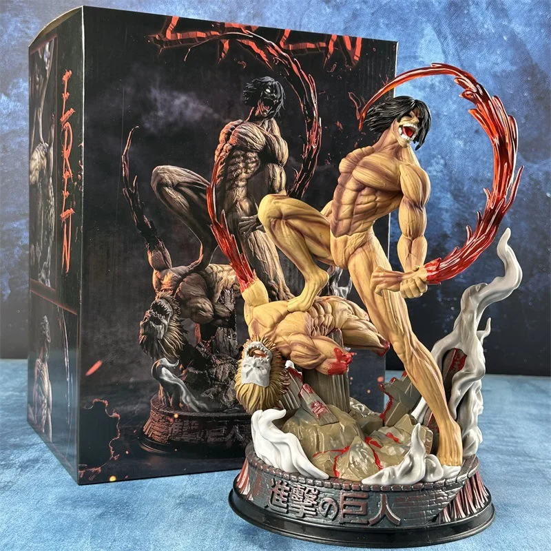 yoyo-attack-on-titan-29cm-eren-yeager-vs-beast-titan-form-battle-mode-pvc-statue-figurine-anime-de-collection-decoration-pour-fans