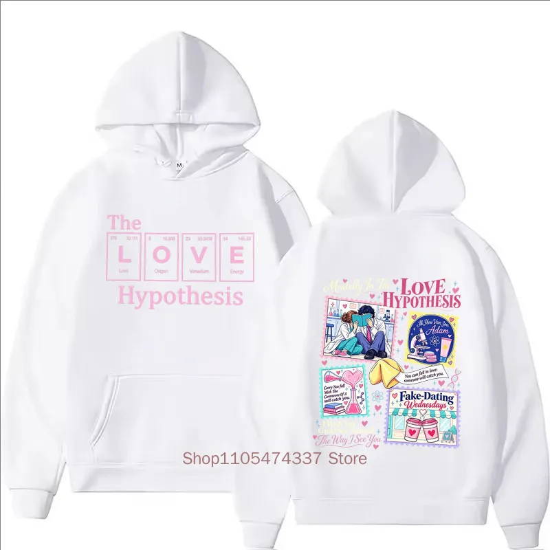 Der Love Hypothesis Print Hoodie Herbst Winter Damen Lustiger lässiger modischer Streetwear Pullover Langarm Fleece Sweatshirt – Detail 6
