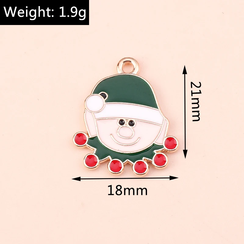 10 Stück Mix süße Weihnachtsmann Charms Emaille Weihnachten Schneemann Stiefel Charms Anhänger für Schmuckherstellung DIY Ohrringe Halskette Geschenke – Detail 14