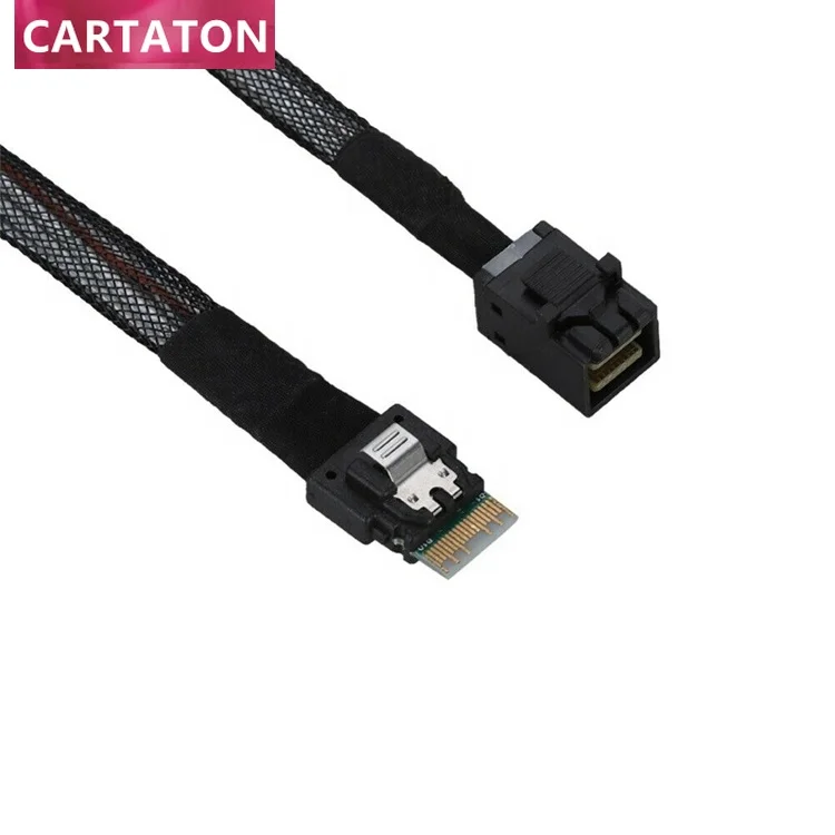 Data cable Slim Line SAS 4.0 SFF-8654 4i 38pin Host to HD Mini SAS 4i SFF-8643 36pin Target Cable